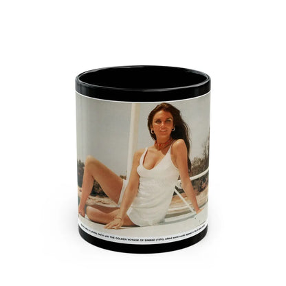 Caroline Munro #293 (Vintage Female Icon) Black Coffee Mug-11oz-Go Mug Yourself