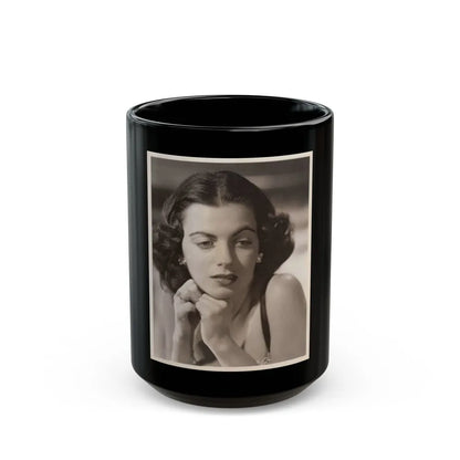 Faith Domergue #204 (Vintage Female Icon) Black Coffee Mug-15oz-Go Mug Yourself