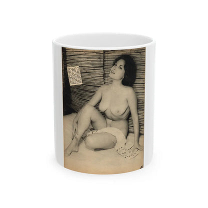 June Palmer #187 - Topless (Vintage Female Icon) White Coffee Mug-11oz-Go Mug Yourself