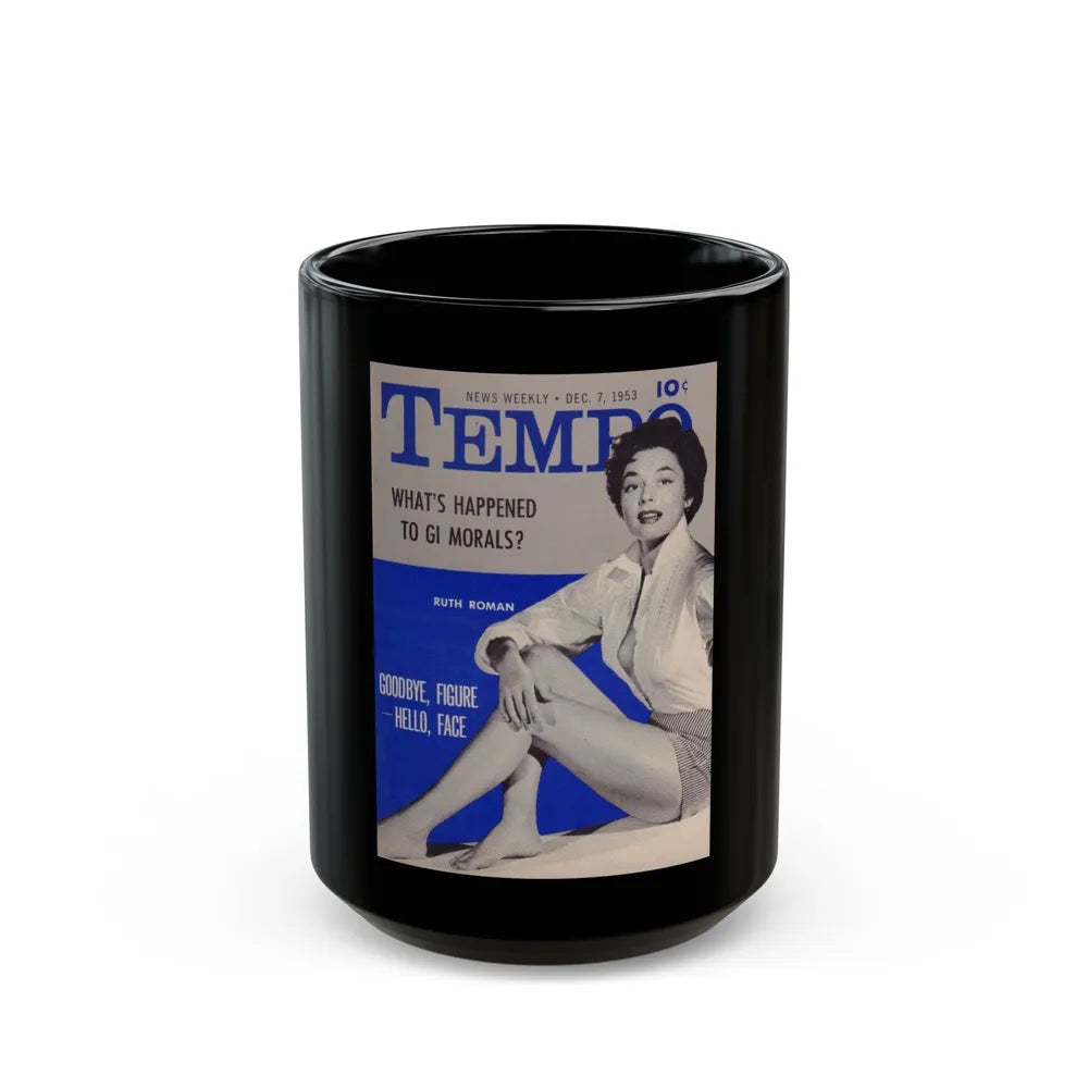 Ruth Roman #98 - Mag. Cover (Vintage Female Icon) Black Coffee Mug-15oz-Go Mug Yourself