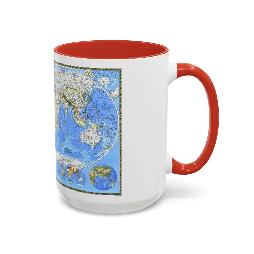 World Map (1988) (Map) Accent Coffee Mug-Go Mug Yourself