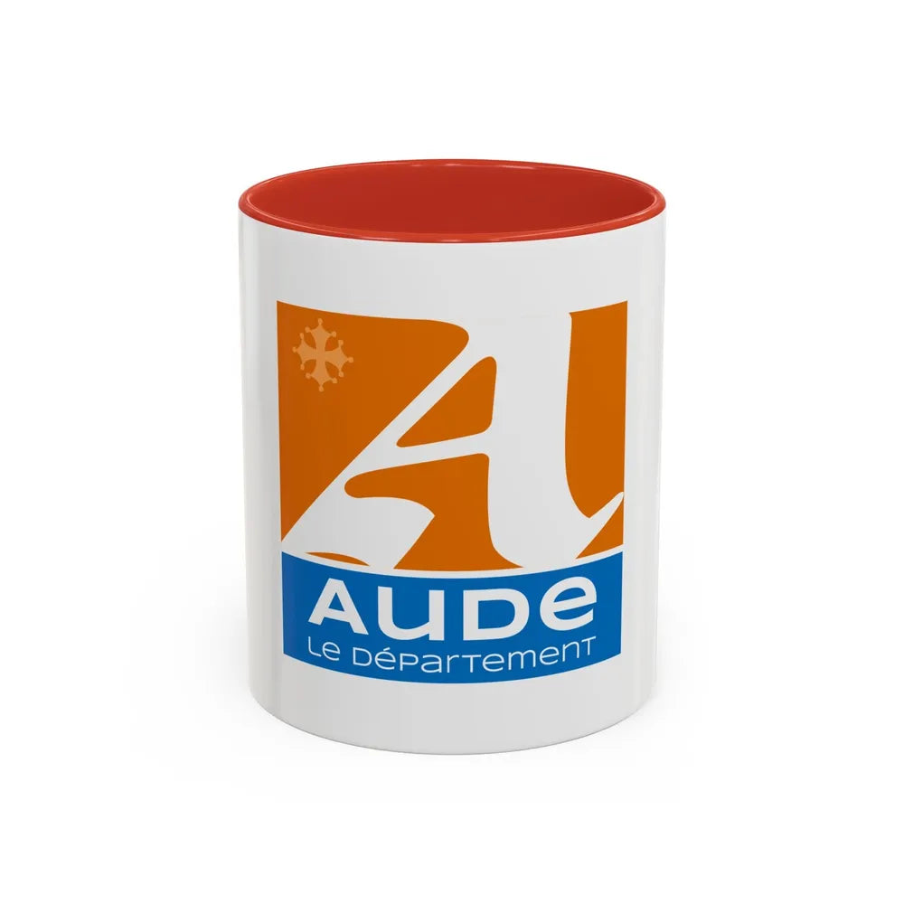 Flag of Aude France - Accent Coffee Mug-11oz-Red-Go Mug Yourself