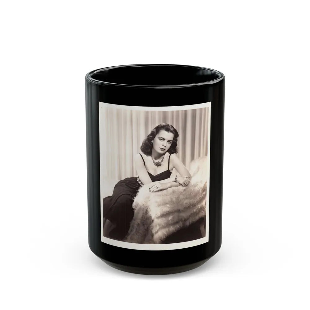 Faith Domergue #133 (Vintage Female Icon) Black Coffee Mug-15oz-Go Mug Yourself