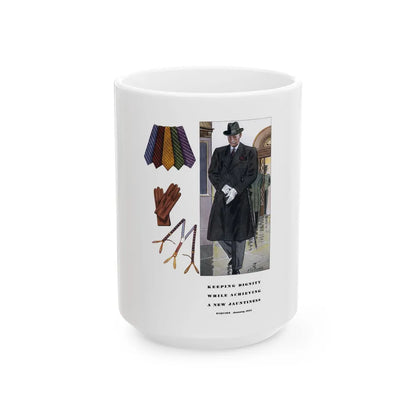 Esquire Fashion Illustration, January 1934 (6) - White Coffee Mug-15oz-Go Mug Yourself