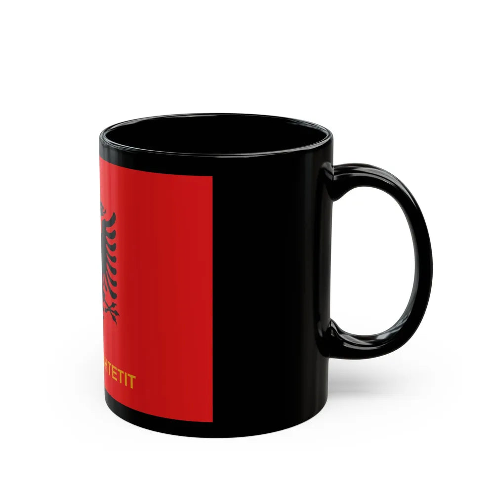 Flag of Albanian State Police - Black Coffee Mug-Go Mug Yourself