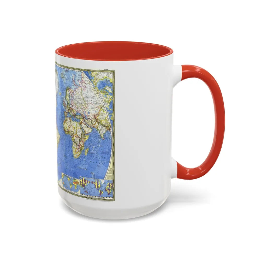 World Map (1965) (Map) Accent Coffee Mug-Go Mug Yourself