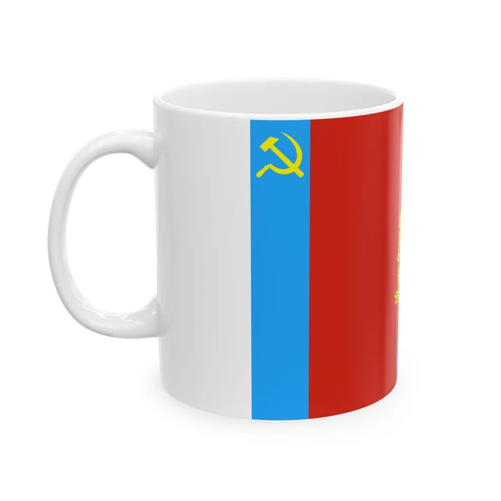 Flag of Vladimir Oblast Russia - White Coffee Mug-Go Mug Yourself