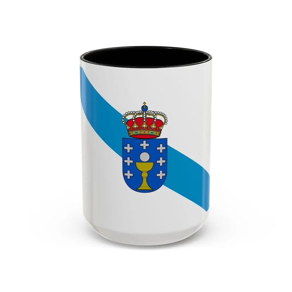 Flag of Galicia Spain - Accent Coffee Mug-15oz-Black-Go Mug Yourself