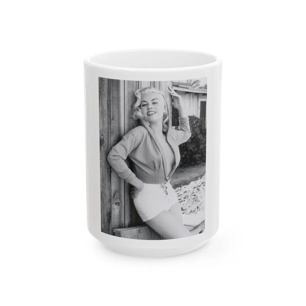 Jeanne Carmen #132 (Vintage Female Icon) White Coffee Mug-15oz-Go Mug Yourself