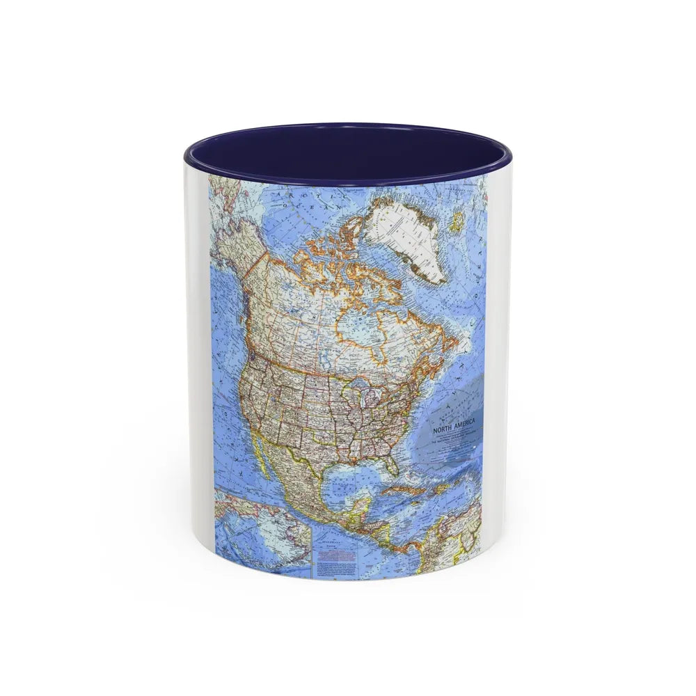 North America (1964) (Map) Accent Coffee Mug-11oz-Navy-Go Mug Yourself