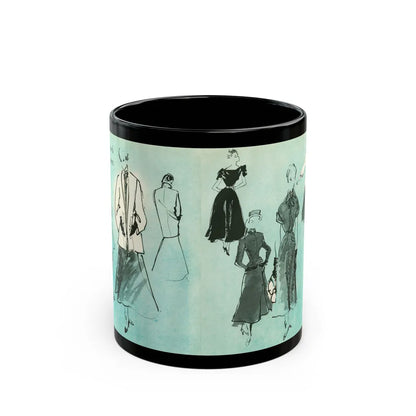 Fashion Illustrations, 1948 - Black Coffee Mug-11oz-Go Mug Yourself