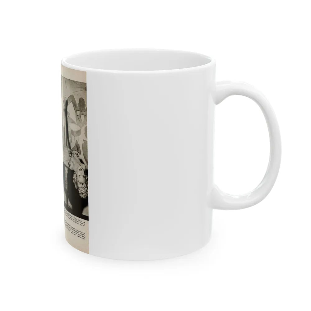 Virginia Mayo #227 - 1 Page, Medium Sized 2 B&W Photos & Captions from Movie Star Magazine Circa Late '40s (Vintage Female Icon) White Coffee Mug-Go Mug Yourself