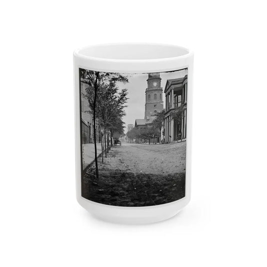 Charleston, S.C. Meeting Street, Near Broad; St. Michael's Church In Middle Distance (U.S. Civil War) White Coffee Mug-15oz-Go Mug Yourself