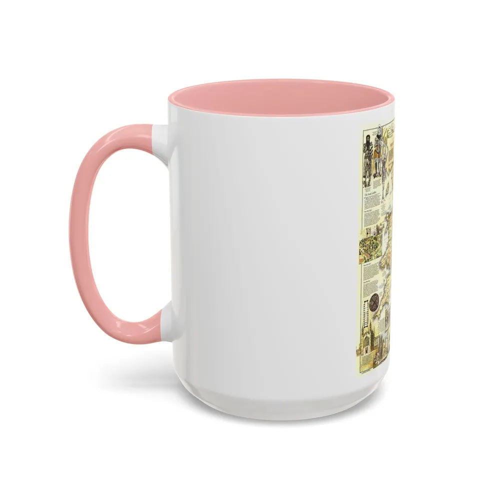 England - Medieval (1979) (Map) Accent Coffee Mug-Go Mug Yourself