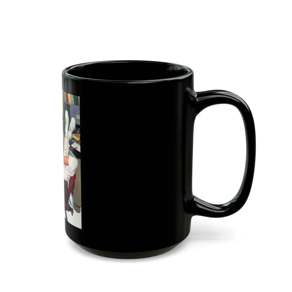 Calendar Girl, Collier's magazine, September 20, 1952 - Black Coffee Mug-Go Mug Yourself