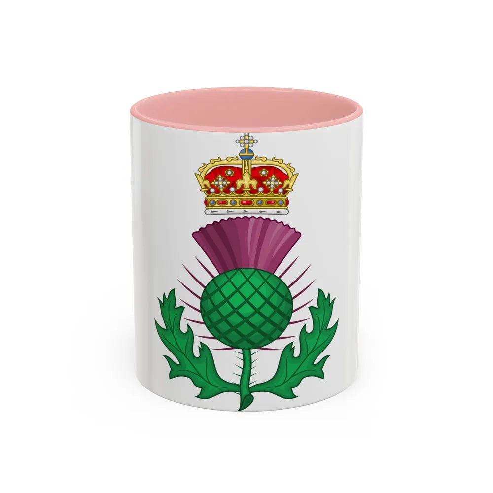 Thistle Royal Badge of Scotland - Accent Coffee Mug-11oz-Pink-Go Mug Yourself