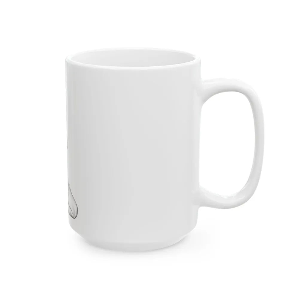 Linda Blair #168 - Nude Pencil Drawing (Vintage Female Icon) White Coffee Mug-Go Mug Yourself