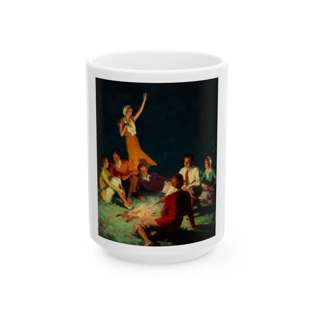 By the Bonfire, The Country Gentleman Magazine cover, September 1931 - White Coffee Mug-15oz-Go Mug Yourself