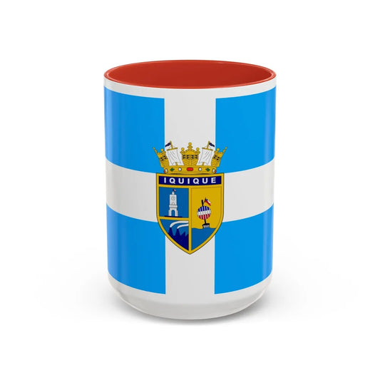 Flag of Iquique Chile - Accent Coffee Mug-15oz-Red-Go Mug Yourself