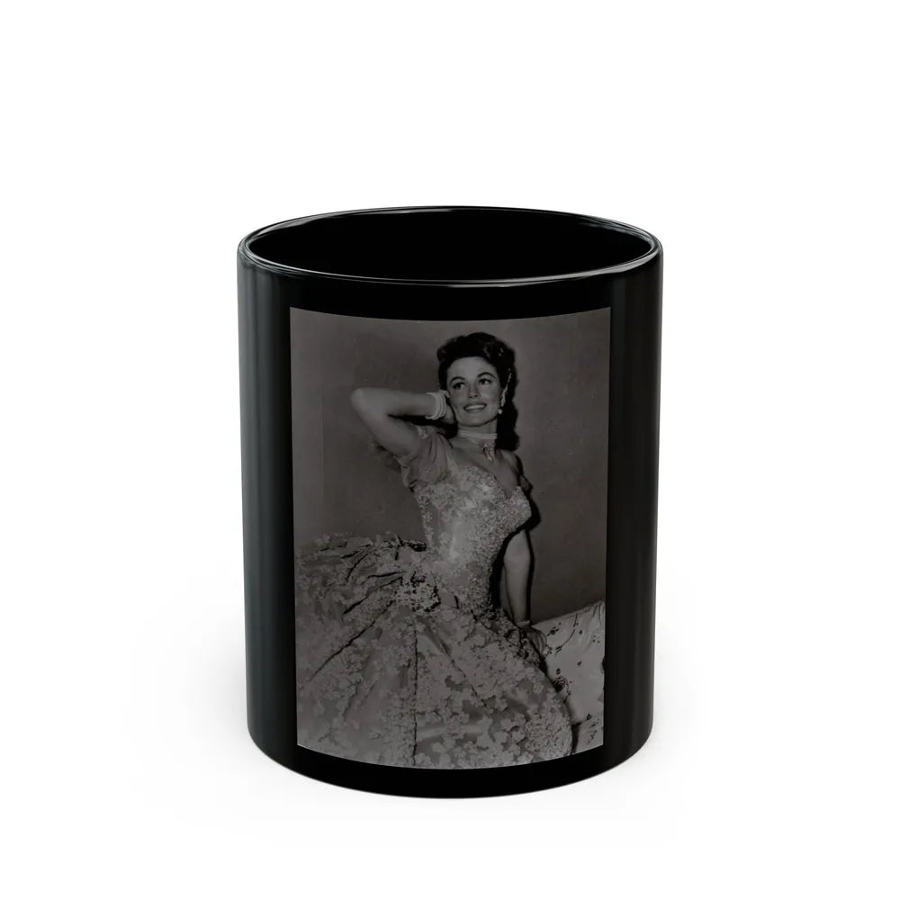 Dorothy Malone #99 (Vintage Female Icon) Black Coffee Mug-11oz-Go Mug Yourself