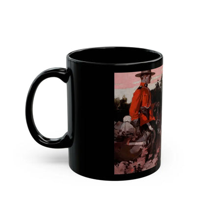 Escorting the Criminal, magazine interior story illustration - Black Coffee Mug-Go Mug Yourself