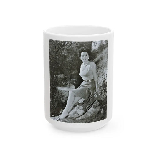 Faith Domergue #191 (Vintage Female Icon) White Coffee Mug-15oz-Go Mug Yourself