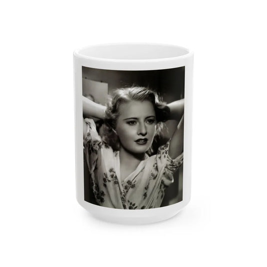 Barbara Stanwyck #176 (Vintage Female Icon) White Coffee Mug-15oz-Go Mug Yourself