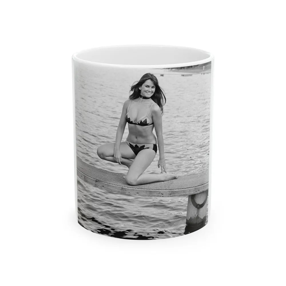 Caroline Munro #352 (Vintage Female Icon) White Coffee Mug-11oz-Go Mug Yourself