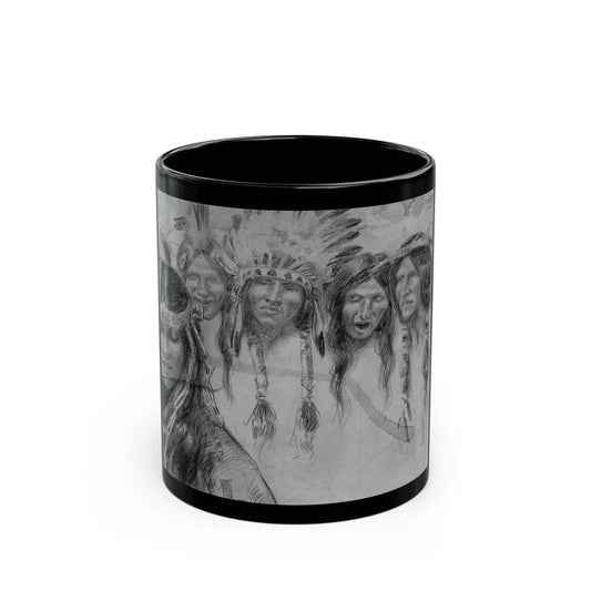 Drawing of Natives, 1906 - Black Coffee Mug-11oz-Go Mug Yourself