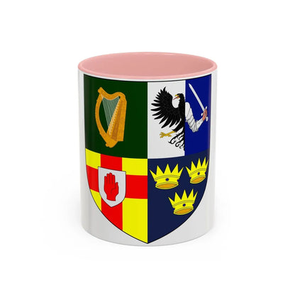 Provincial Arms of Ireland - Accent Coffee Mug-11oz-Pink-Go Mug Yourself