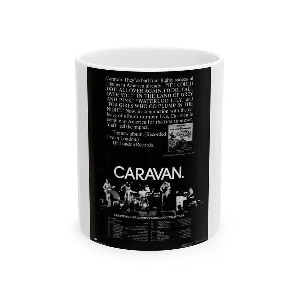 Caravan 1974 (Music Poster) White Coffee Mug-11oz-Go Mug Yourself