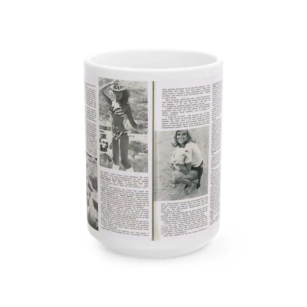 Julie Ege #188 (Vintage Female Icon) White Coffee Mug-15oz-Go Mug Yourself