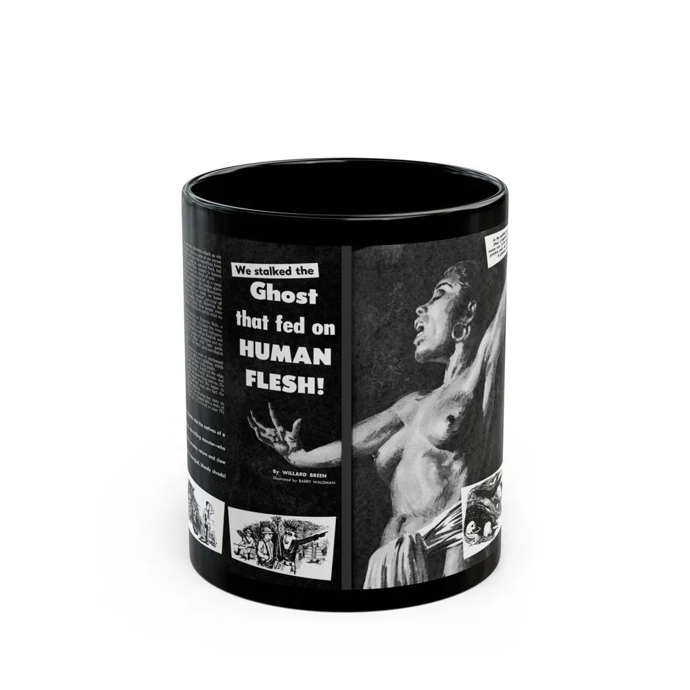 Ghost that fed on Human Flesh, Real Men magazine, December 1958 - Black Coffee Mug-11oz-Go Mug Yourself