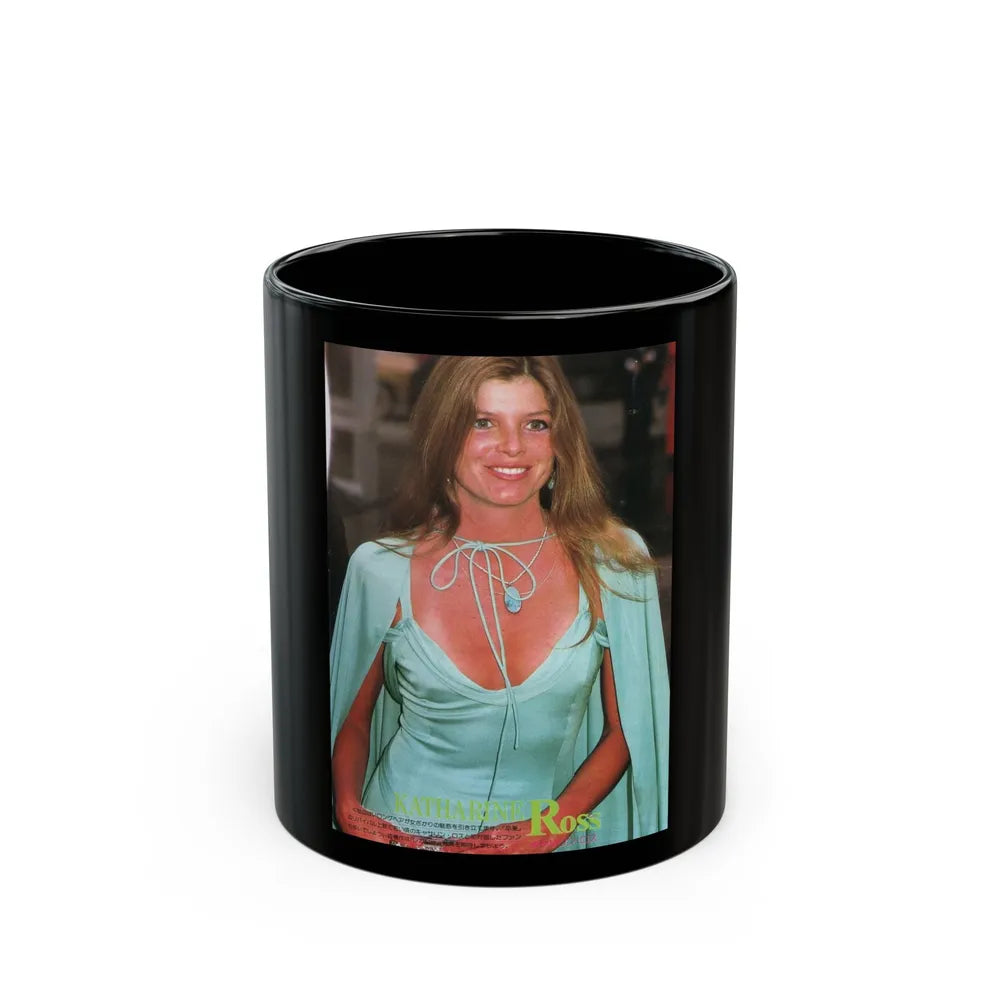 Katharine Ross #74 (Vintage Female Icon) Black Coffee Mug-11oz-Go Mug Yourself