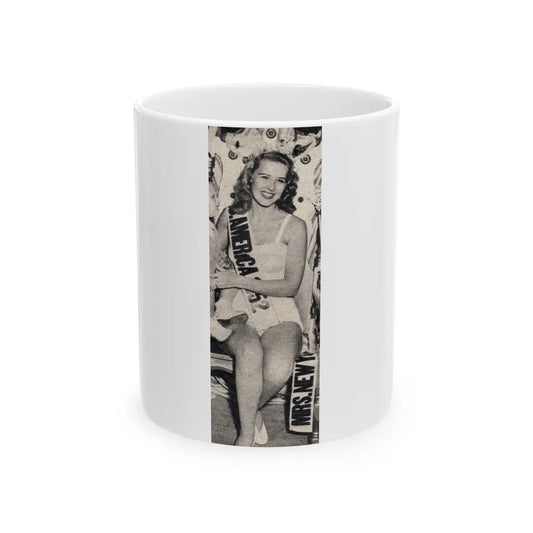 Penny Duncan #71 - [Pages 42] 1 small cropped B&W Miss America Title Pin-Up Photo from REAL FOR MEN Mag. Jan. '53 (Vintage Female Icon) White Coffee Mug-11oz-Go Mug Yourself