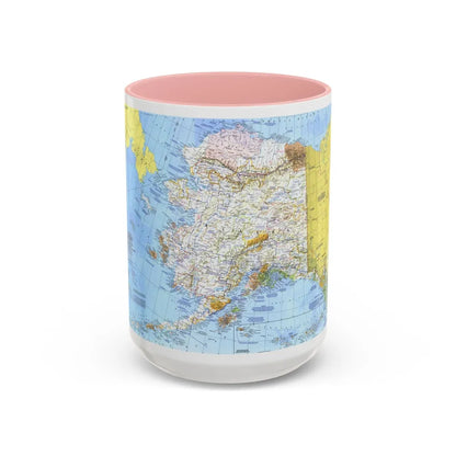 USA - Alaska (1975) (Map) Accent Coffee Mug-15oz-Pink-Go Mug Yourself