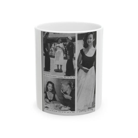 Greta Thyssen #14 - American Beauties Mag. '53 - 3 B&W Photos (Vintage Female Icon) White Coffee Mug-11oz-Go Mug Yourself