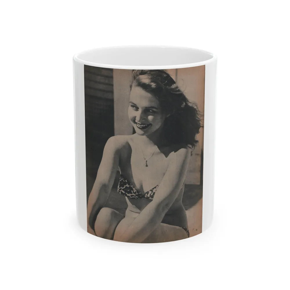 Greta Thyssen #120 - Gala Mag. January '53 - 1 B&W Photo (Vintage Female Icon) White Coffee Mug-11oz-Go Mug Yourself