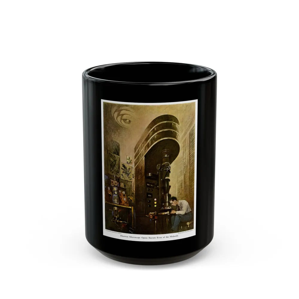 Electron Microscope, 1945 - Black Coffee Mug-15oz-Go Mug Yourself