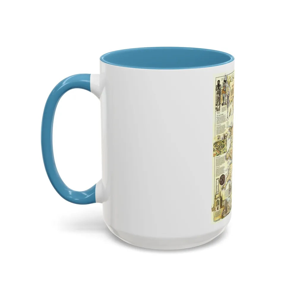 England - Medieval (1979) (Map) Accent Coffee Mug-Go Mug Yourself