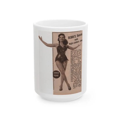 Debra Paget #518 - Magazine Clipping B&W Photo & Article from Early 50's (Vintage Female Icon) White Coffee Mug-15oz-Go Mug Yourself