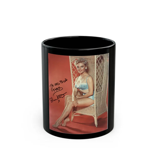 Sheree North #10 - 8x10 Full Body Color 1-Piece Swimsuit Cheesecake Photo circa 1950's (Vintage Female Icon) Black Coffee Mug-11oz-Go Mug Yourself