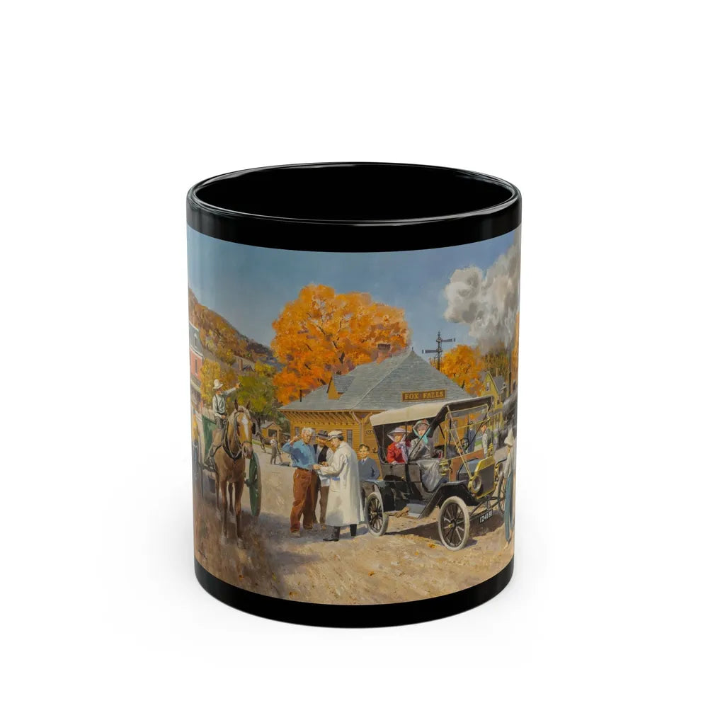 Fox Fals Town Scene - Black Coffee Mug-11oz-Go Mug Yourself