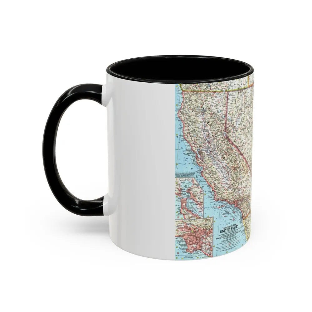 USA - Southwestern (1959) (Map) Accent Coffee Mug-Go Mug Yourself