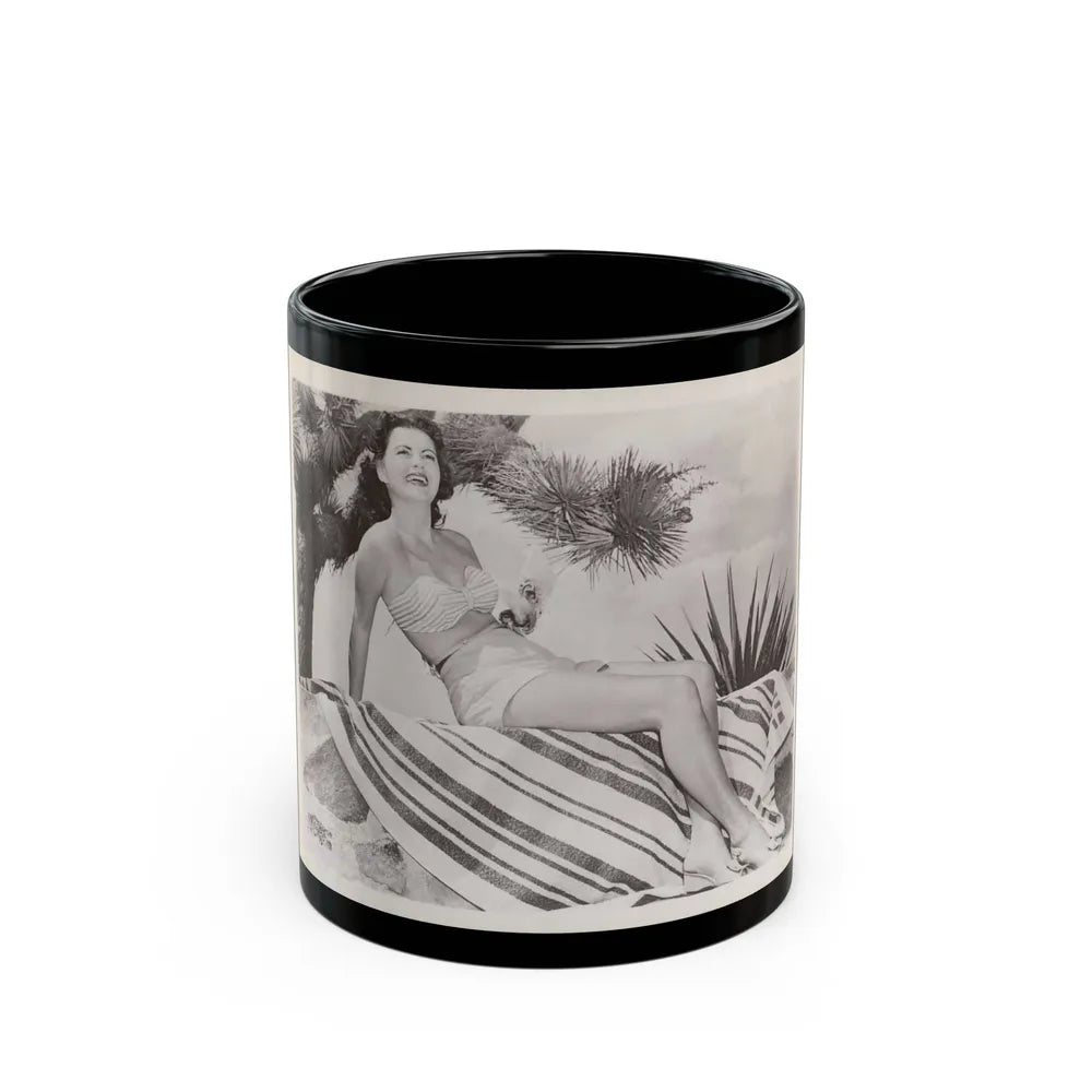 Faith Domergue #175 (Vintage Female Icon) Black Coffee Mug-11oz-Go Mug Yourself