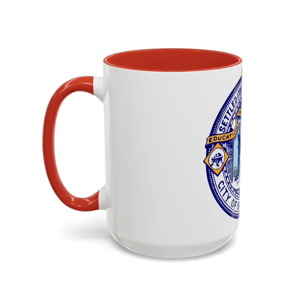 Seal of Brockton Massachusetts - Accent Coffee Mug-Go Mug Yourself