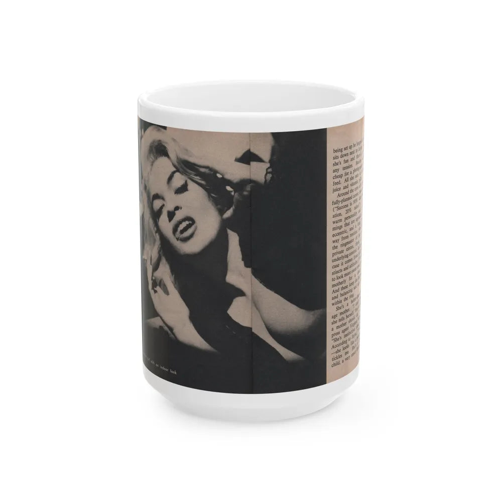 Jayne Mansfield #290 - JAYNE Pocket Magazine Pages 24 & 25 (Vintage Female Icon) White Coffee Mug-15oz-Go Mug Yourself