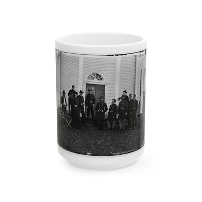 Culpeper, Va. Gen. George G. Meade And Staff On Steps Of Wallack's House (U.S. Civil War) White Coffee Mug-15oz-Go Mug Yourself