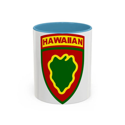 Hawaiian Division (U.S. Army) Accent Coffee Mug-11oz-Light Blue-Go Mug Yourself