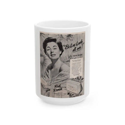 Ruth Roman #92 - Soap Add (Vintage Female Icon) White Coffee Mug-15oz-Go Mug Yourself